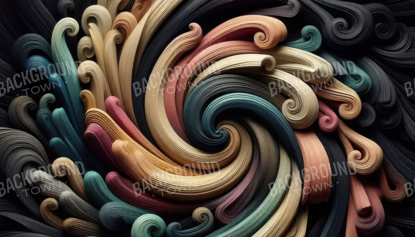 Carved Wooden Spiral 14’X8’ Ultracloth (168 X 96 Inch) Backdrop