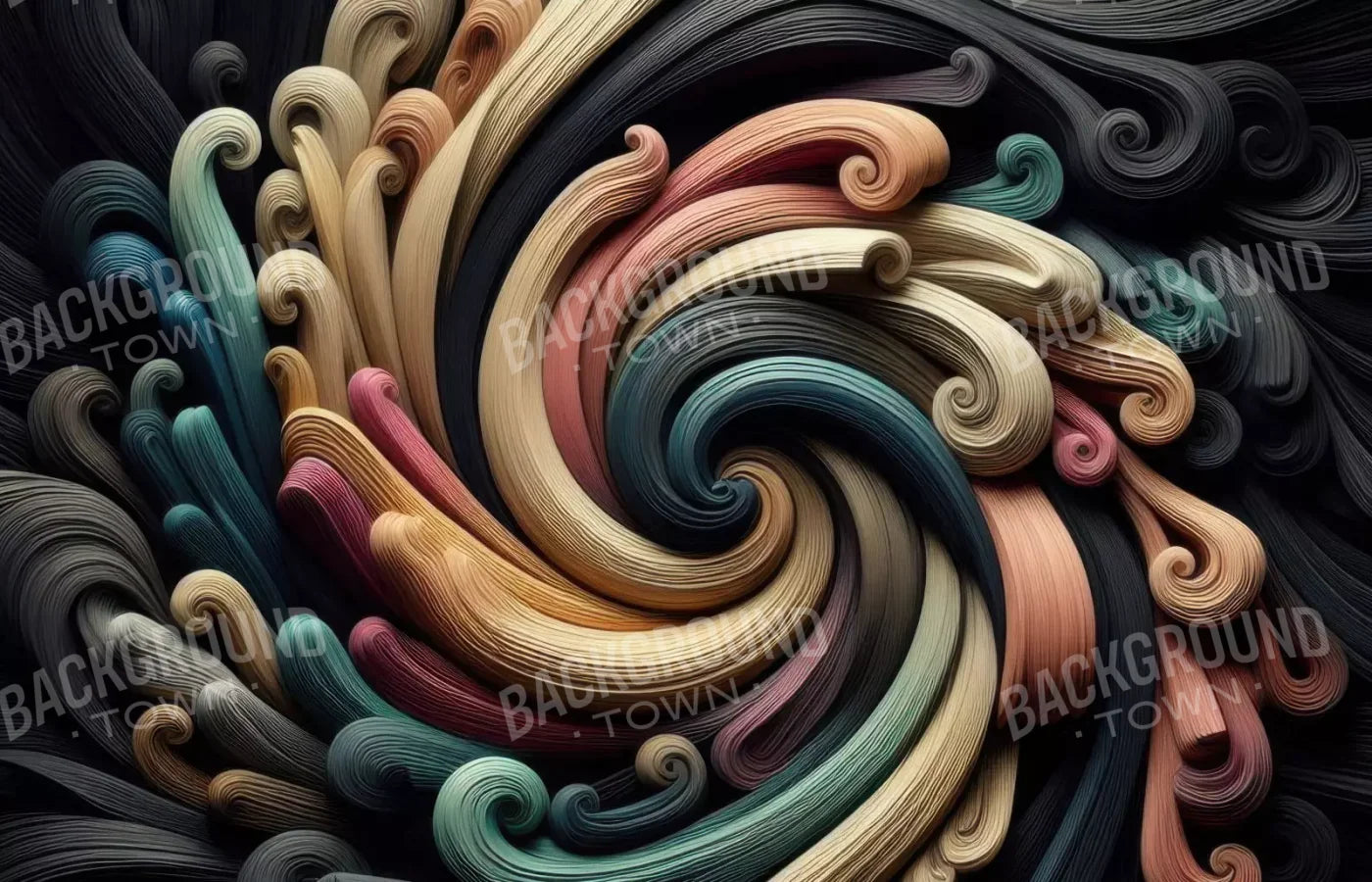 Carved Wooden Spiral 14’X9’ Ultracloth (168 X 108 Inch) Backdrop