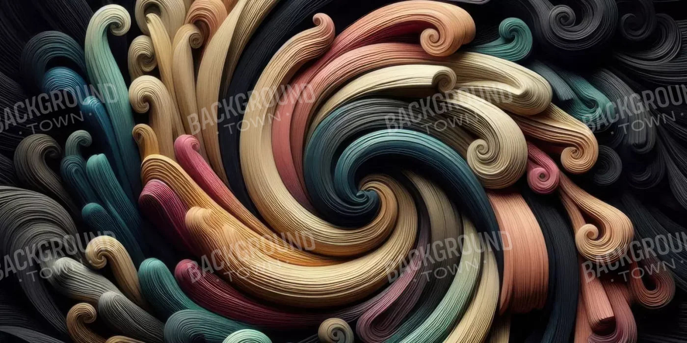 Carved Wooden Spiral 16’X8’ Ultracloth (192 X 96 Inch) Backdrop