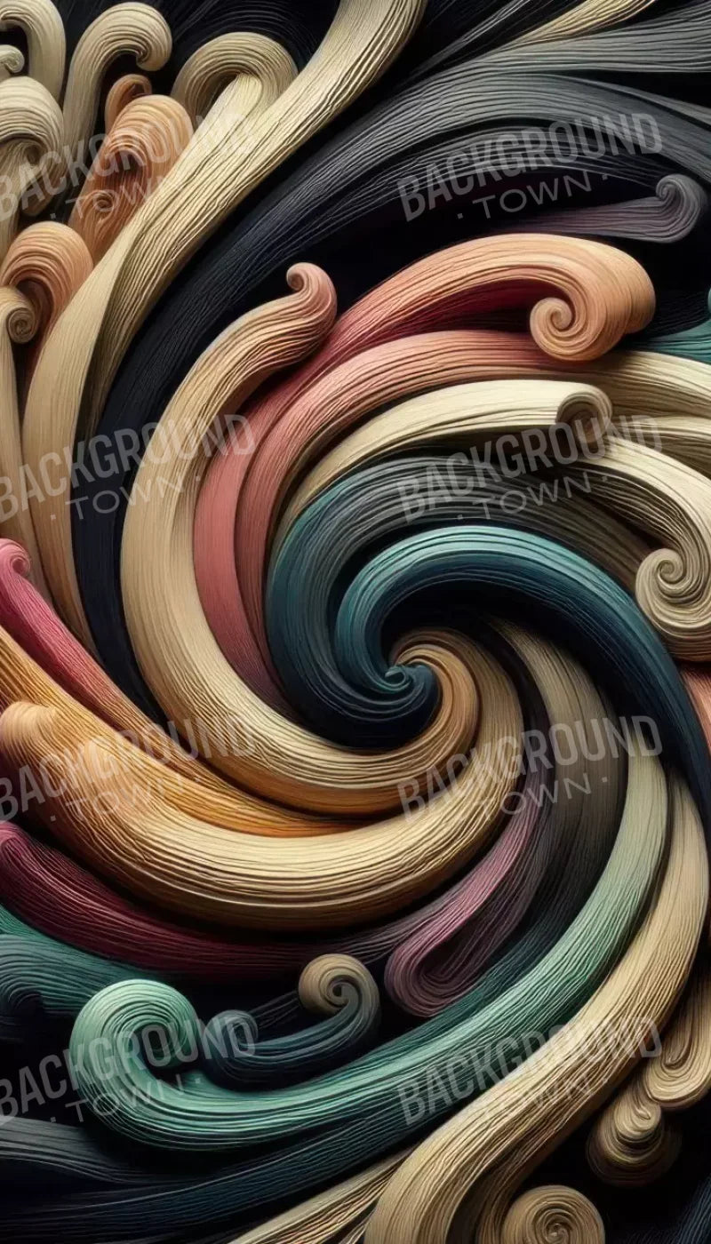 Carved Wooden Spiral 8’X14’ Ultracloth (96 X 168 Inch) Backdrop