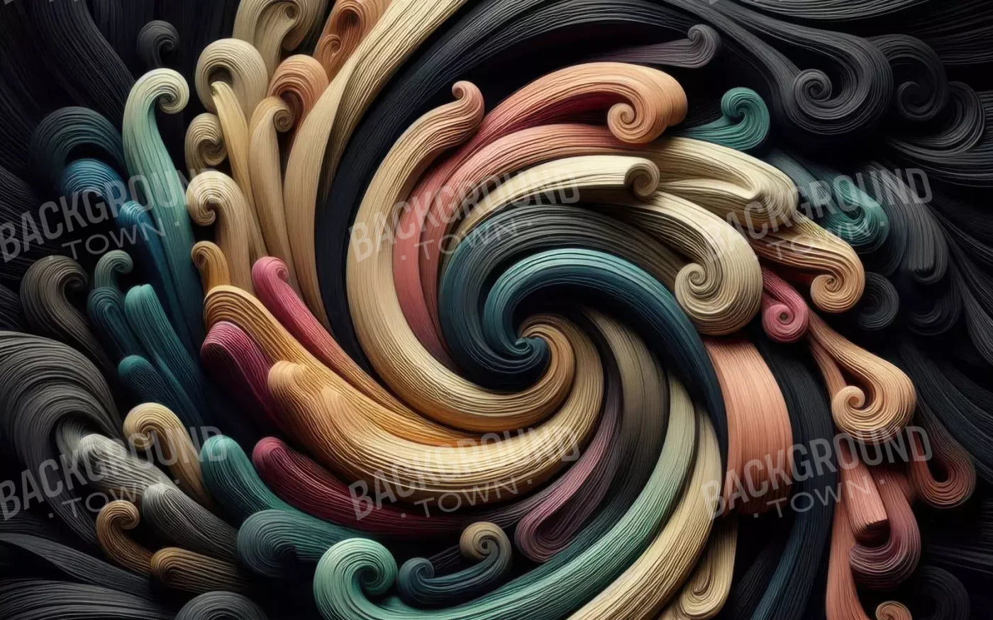 Carved Wooden Spiral 8’X5’ Ultracloth (96 X 60 Inch) Backdrop