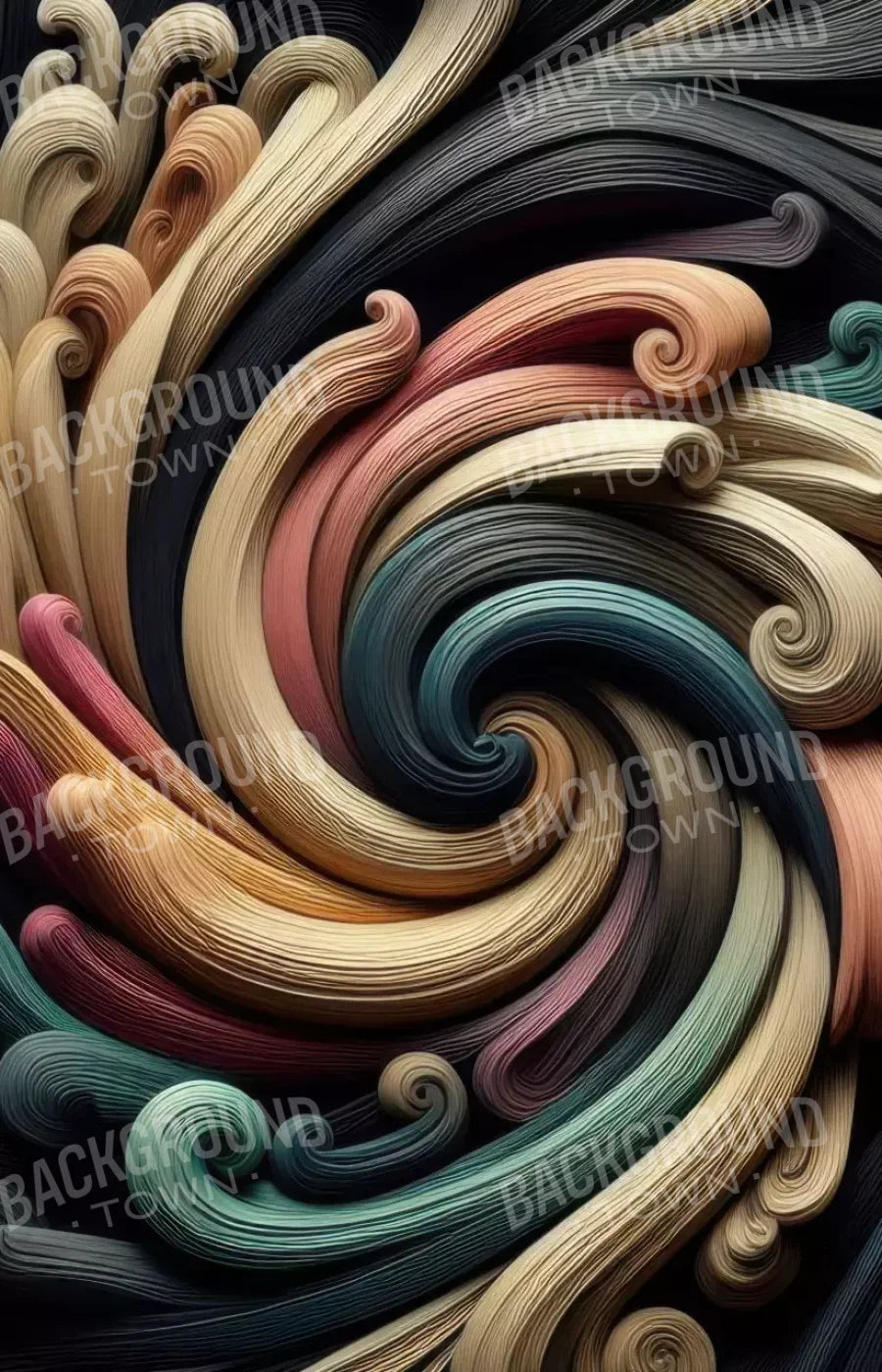 Carved Wooden Spiral 9’X14’ Ultracloth (108 X 168 Inch) Backdrop