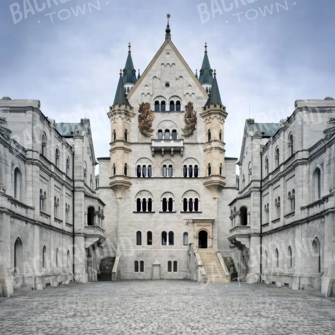Castle Courtyard 10’x10’ UltraCloth (120 x 120 inch) Backdrop