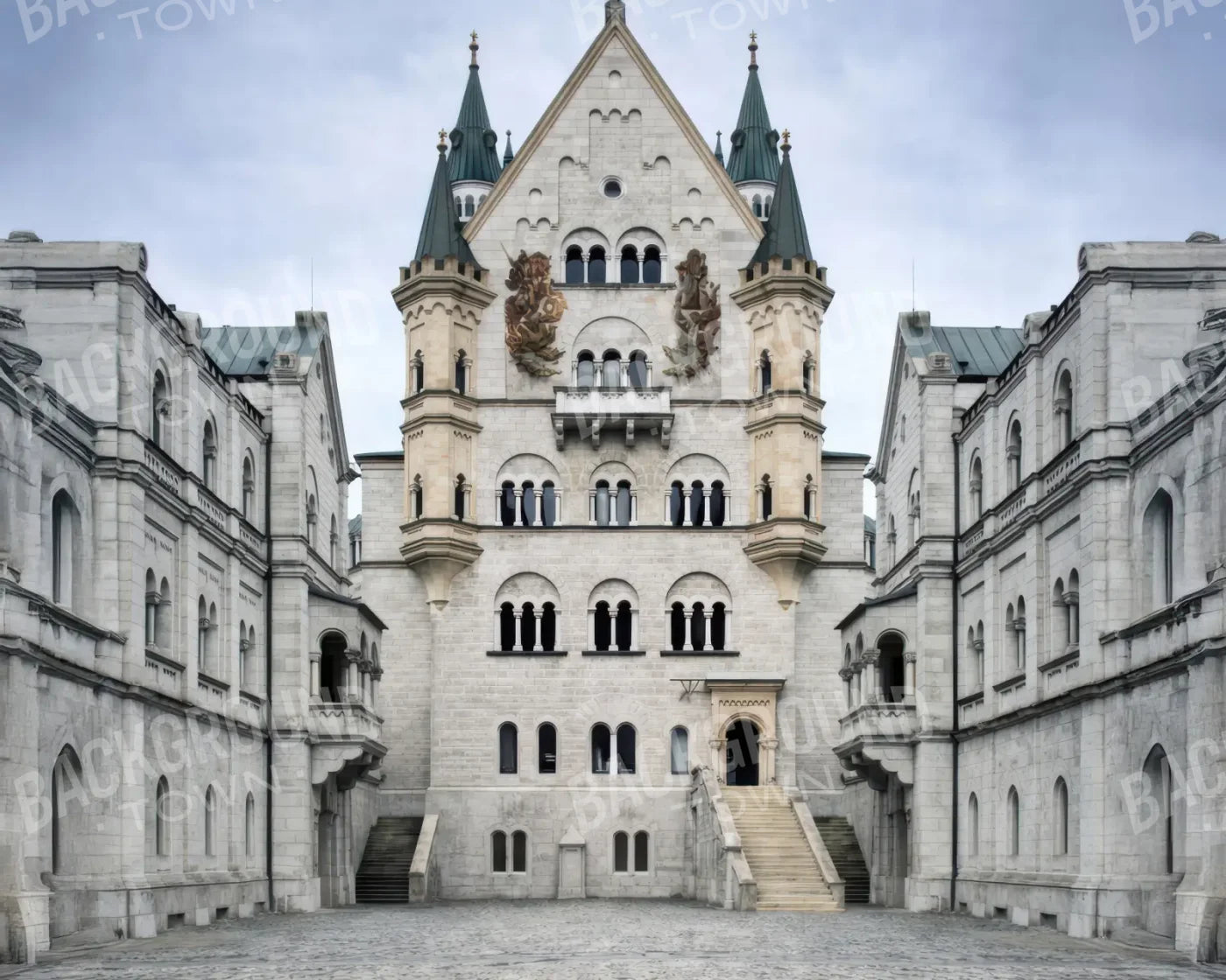 Castle Courtyard 10’x8’ Fleece (120 x 96 inch) Backdrop