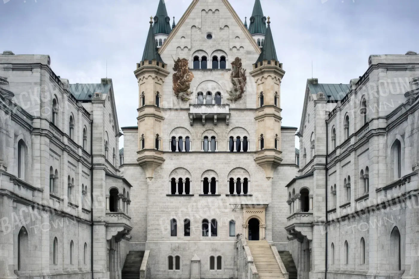 Castle Courtyard 12’x8’ UltraCloth (144 x 96 inch) Backdrop
