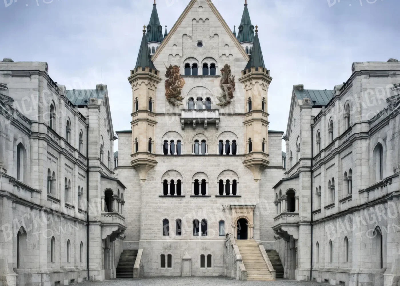 Castle Courtyard 7’x5’ UltraCloth (84 x 60 inch) Backdrop