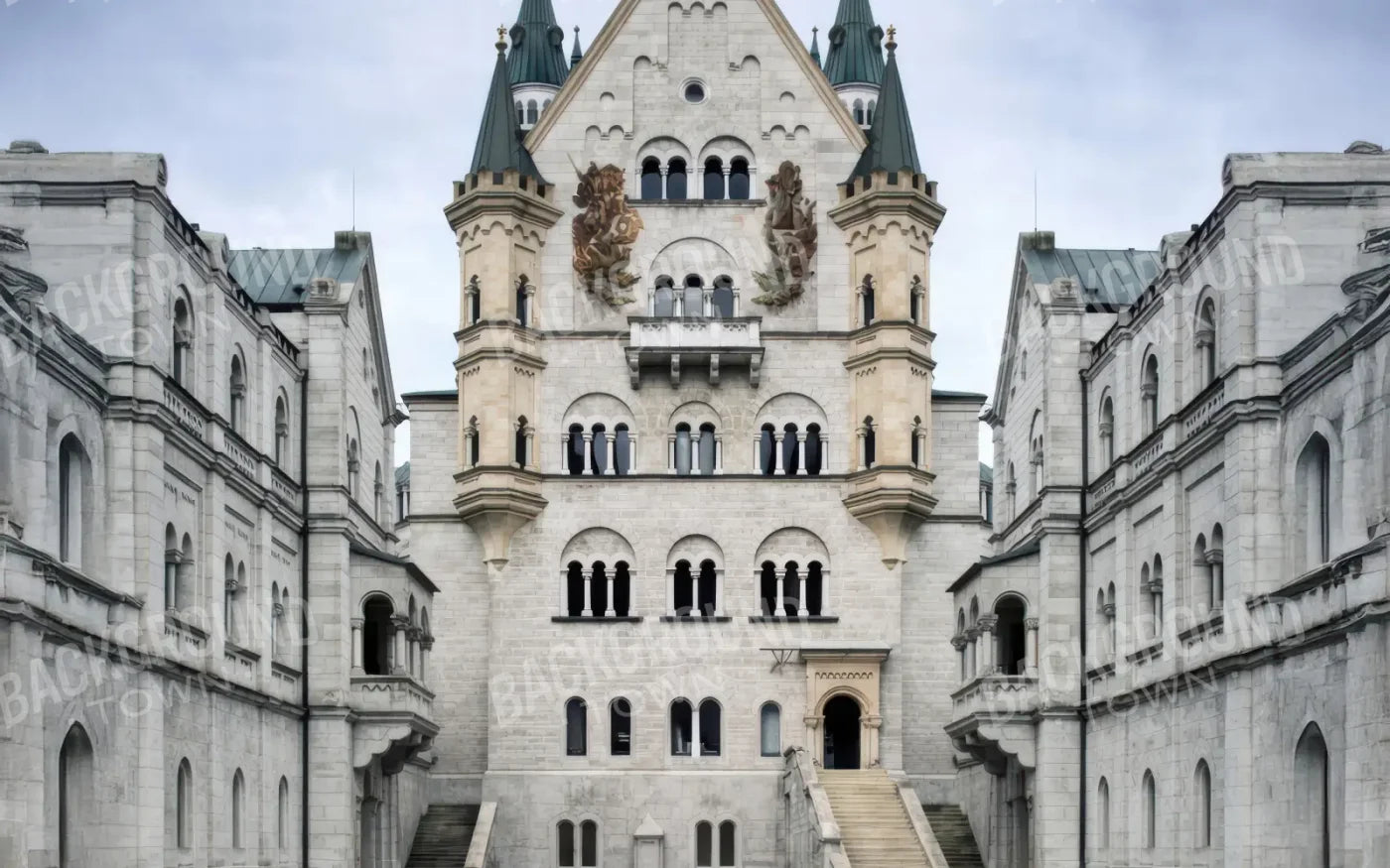 Castle Courtyard 8’x5’ UltraCloth (96 x 60 inch) Backdrop