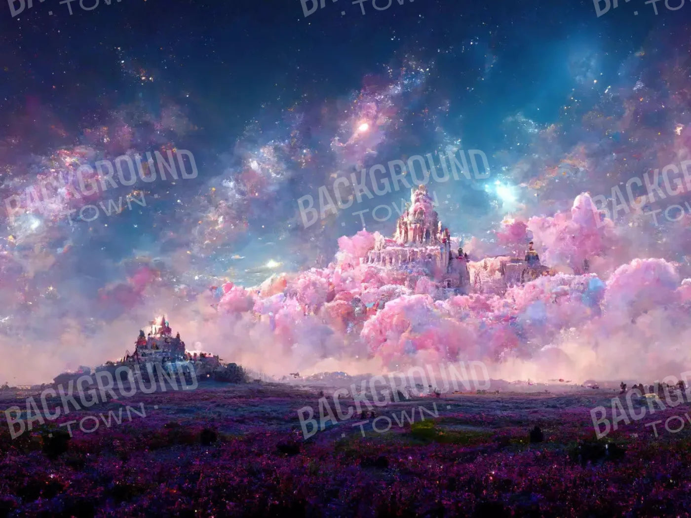 Castle In The Sky 68X5 Fleece ( 80 X 60 Inch ) Backdrop