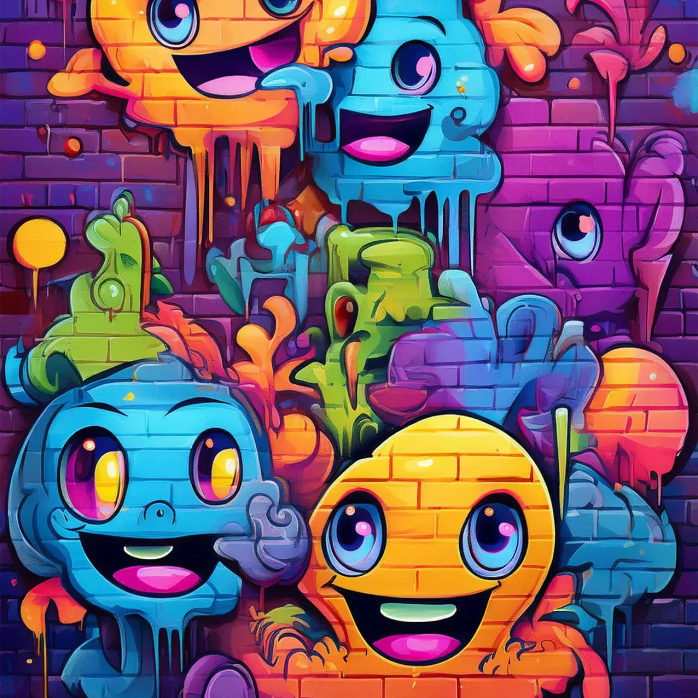 Character Graffiti 2 8’X8’ Fleece (96 X Inch) Backdrop