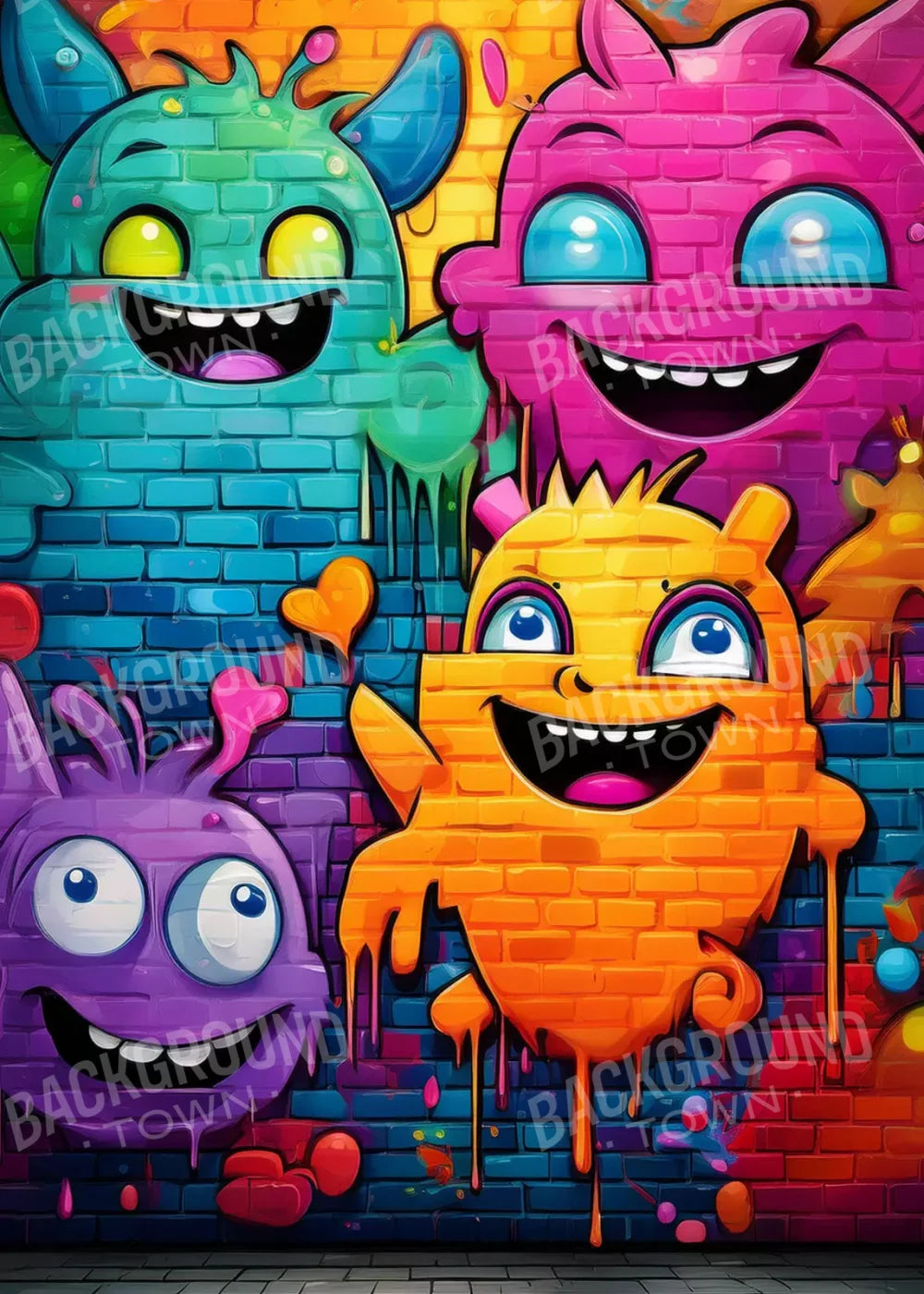 Character Graffiti 5’X7’ Ultracloth (60 X 84 Inch) Backdrop