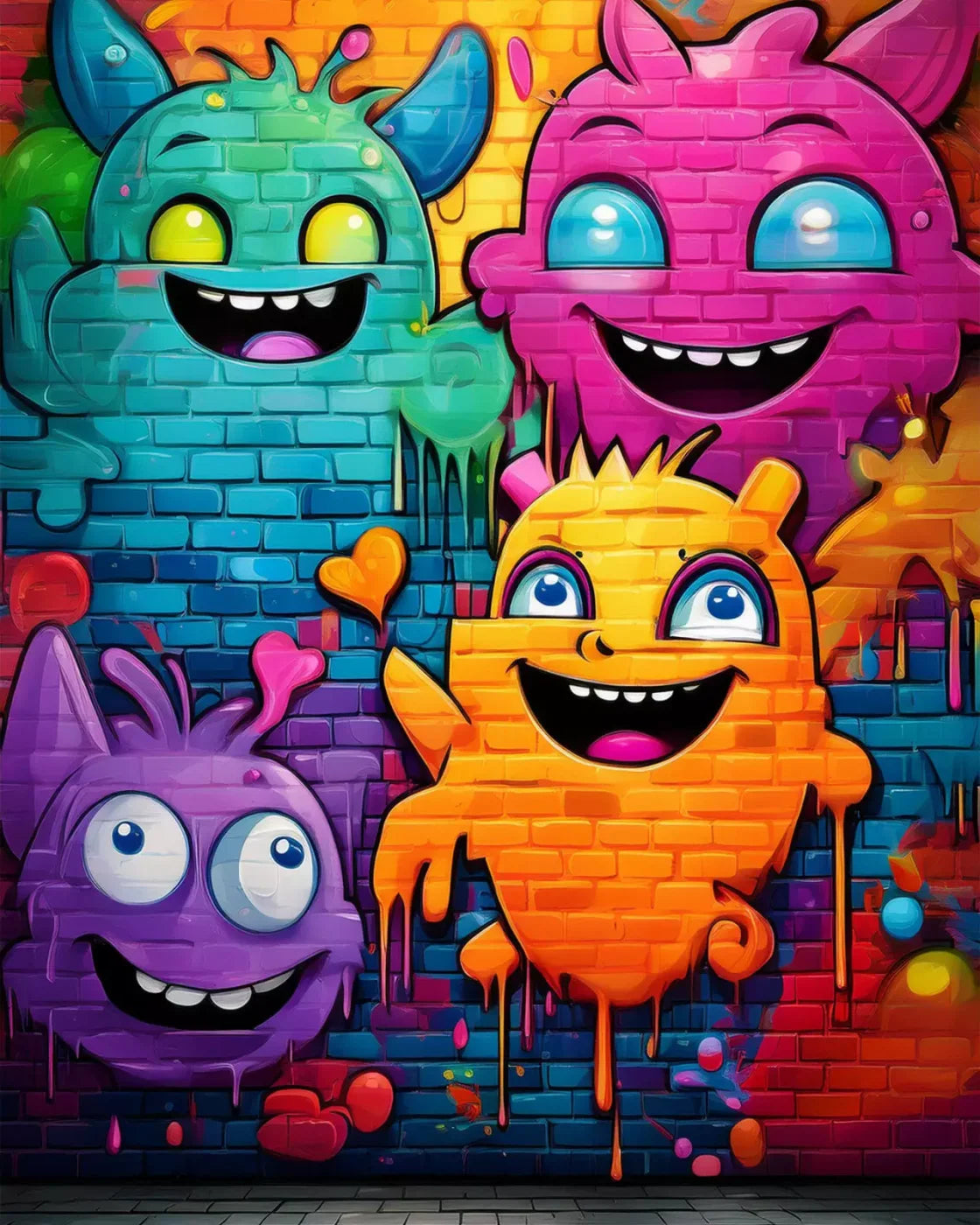 Character Graffiti 8’X10’ Fleece (96 X 120 Inch) Backdrop