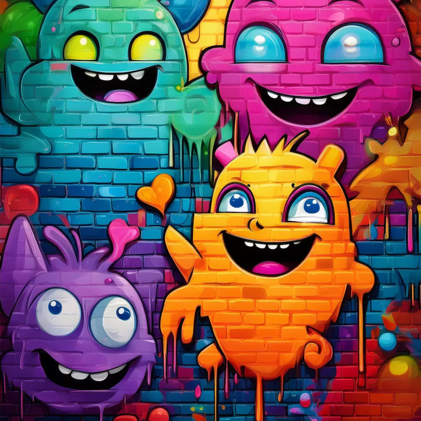 Character Graffiti 8’X8’ Fleece (96 X Inch) Backdrop