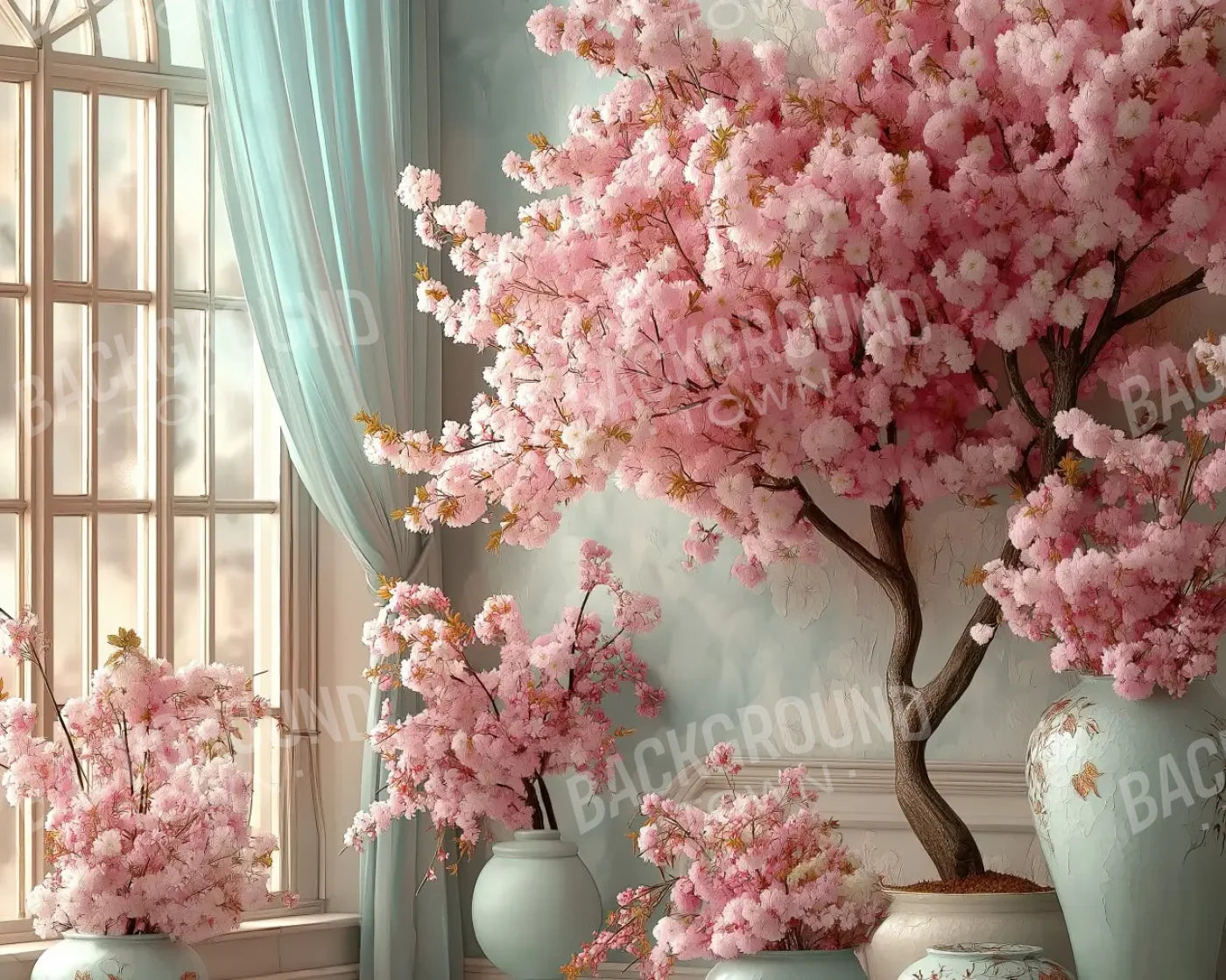 Cherry Bloosom Fall 10’x8’ Fleece (120 x 96 inch) Backdrop