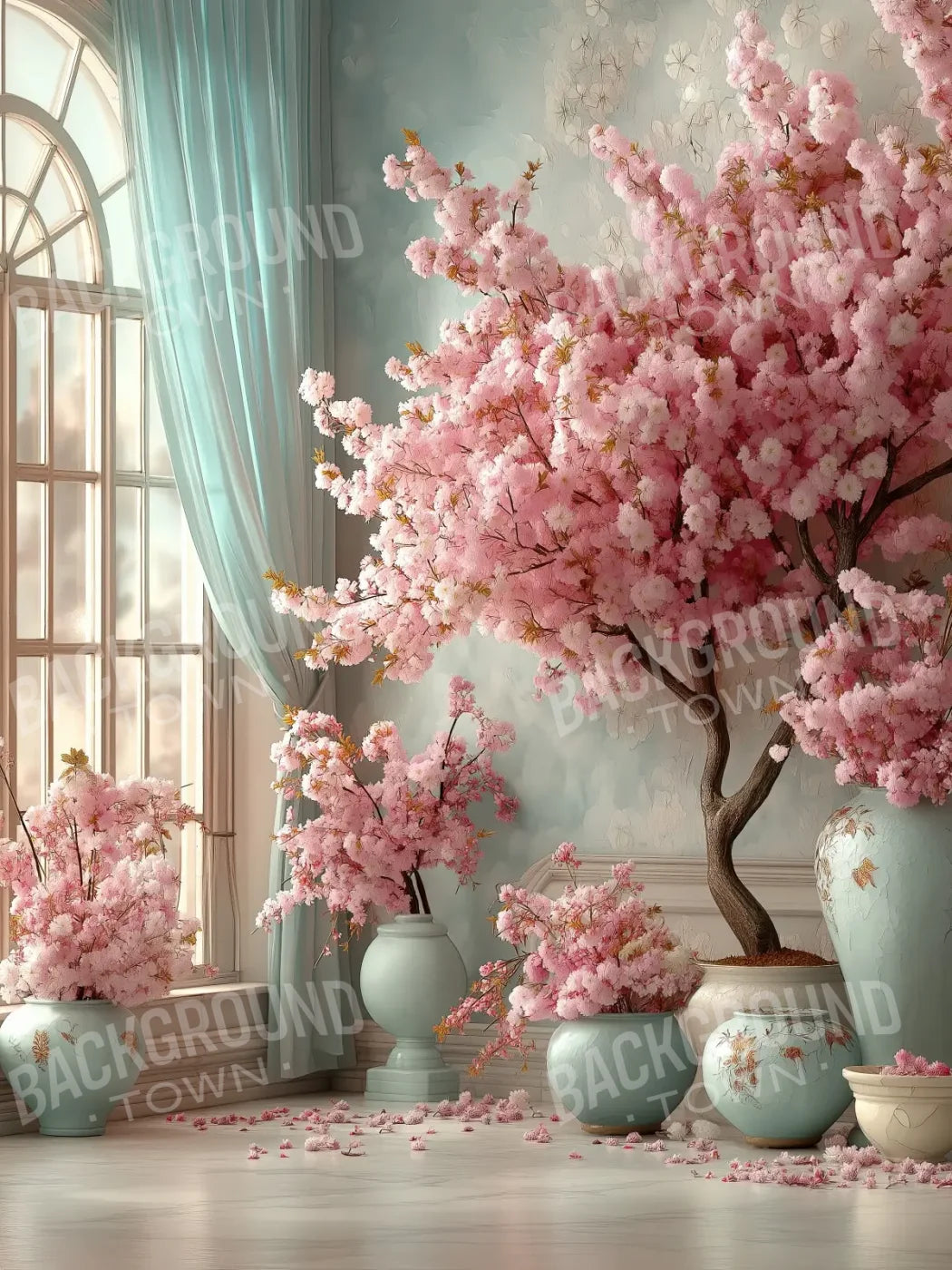 Cherry Bloosom Fall 6’x8’ Fleece (72 x 96 inch) Backdrop