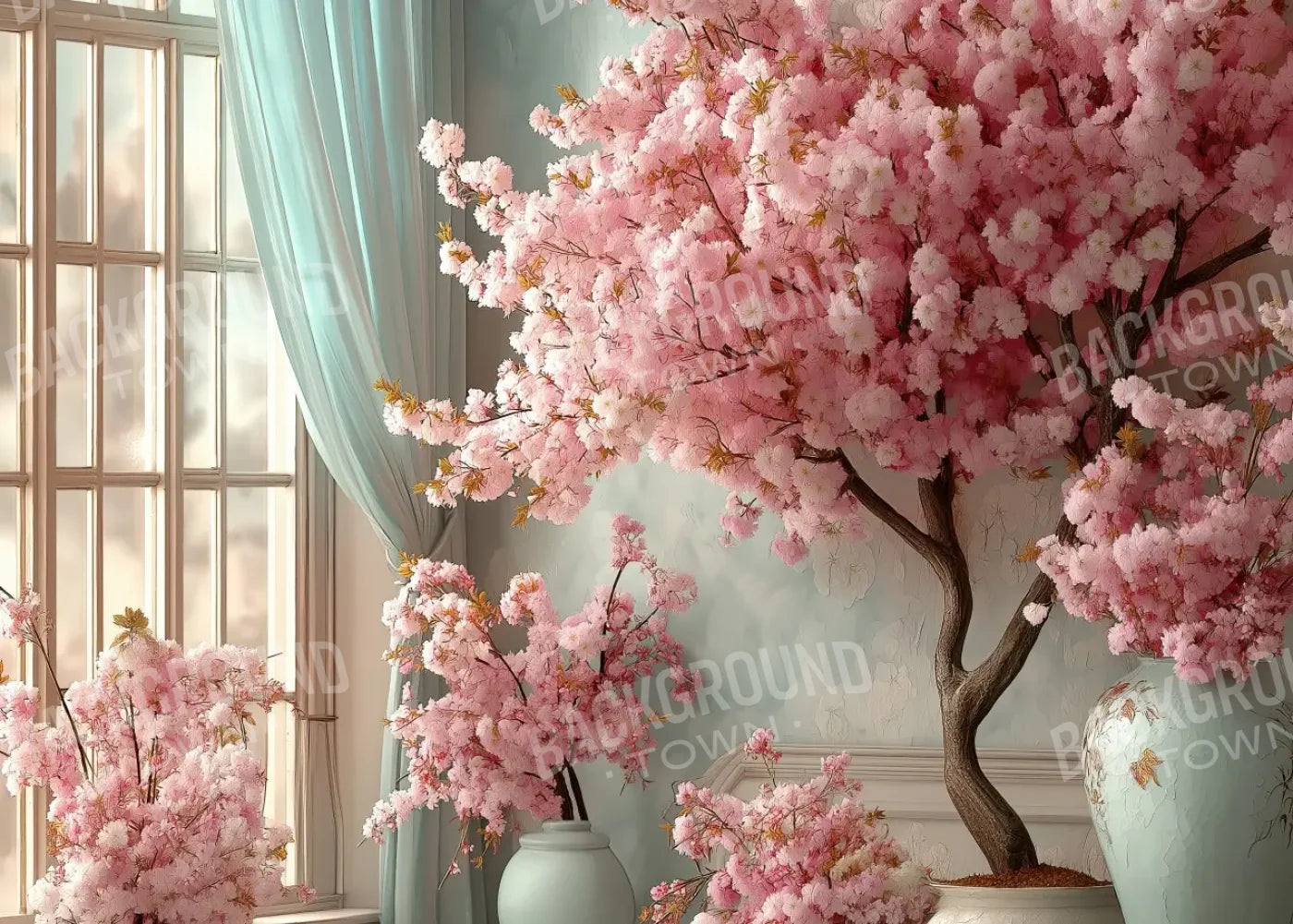 Cherry Bloosom Fall 7’x5’ UltraCloth (84 x 60 inch) Backdrop