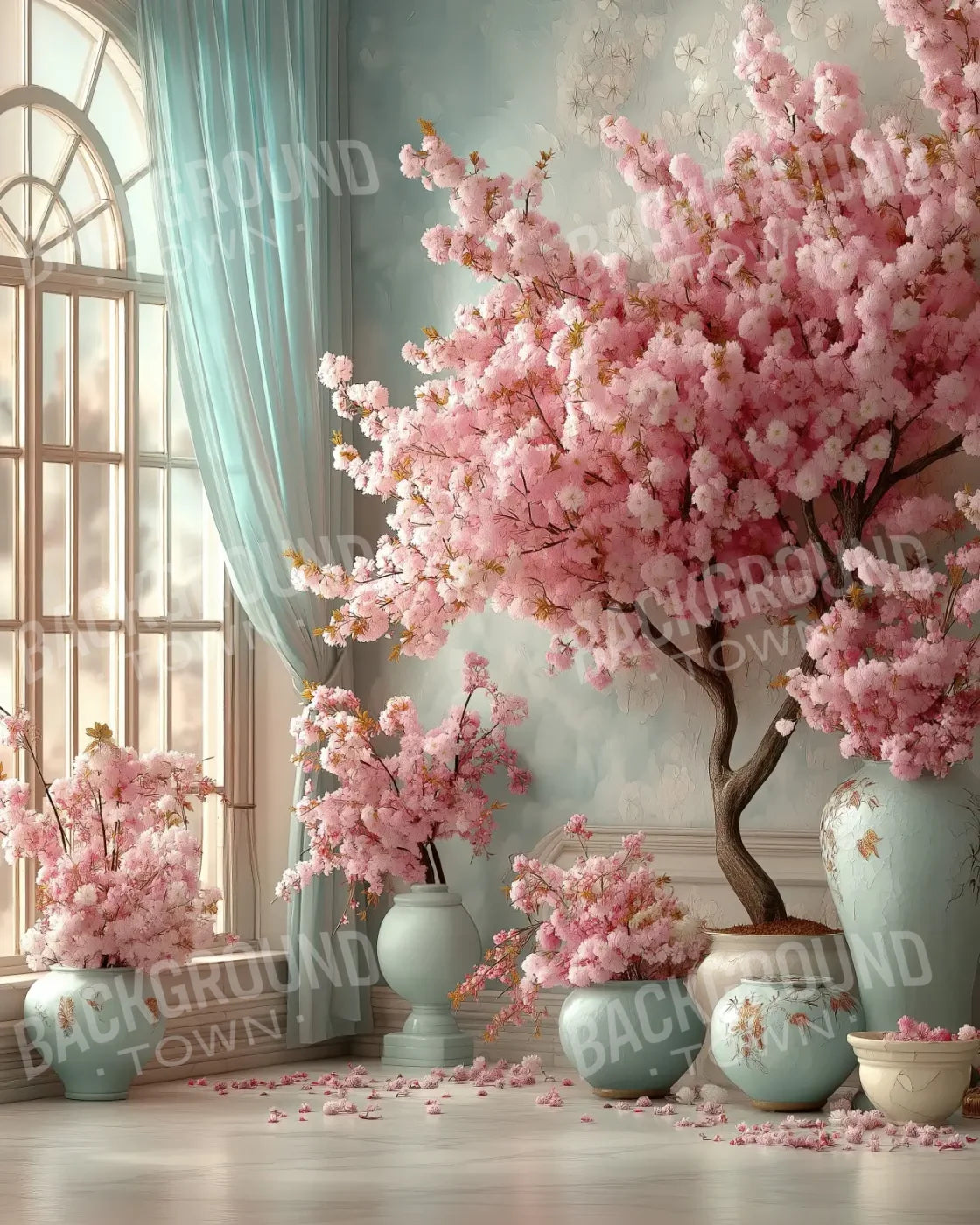 Cherry Bloosom Fall 8’x10’ Fleece (96 x 120 inch) Backdrop