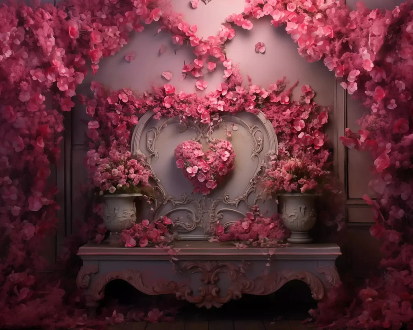 Cherry Blossom Love Ii 10’X8’ Fleece (120 X 96 Inch) Backdrop