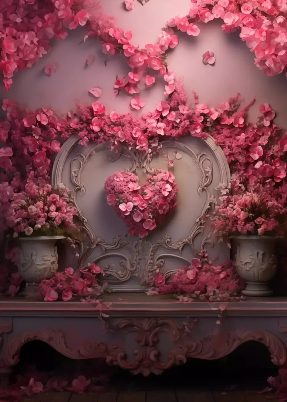 Cherry Blossom Love Ii 5’X7’ Ultracloth (60 X 84 Inch) Backdrop