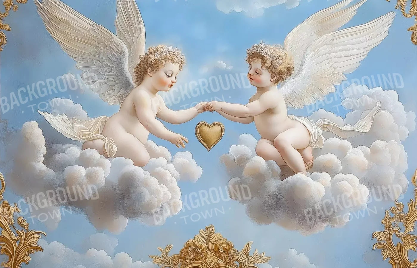 Cherubs In The Sky 14’X9’ Ultracloth (168 X 108 Inch) Backdrop