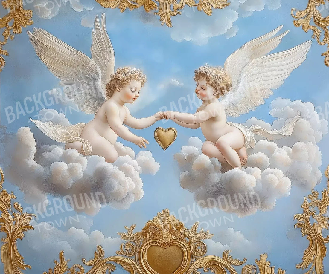 Cherubs In The Sky 5’X4’2 Fleece (60 X 50 Inch) Backdrop