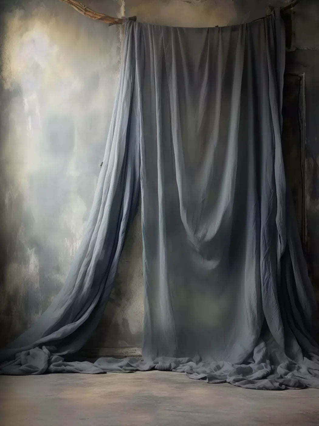 Chiffon Elegance Charcoal I 6’X8’ Fleece (72 X 96 Inch) Backdrop