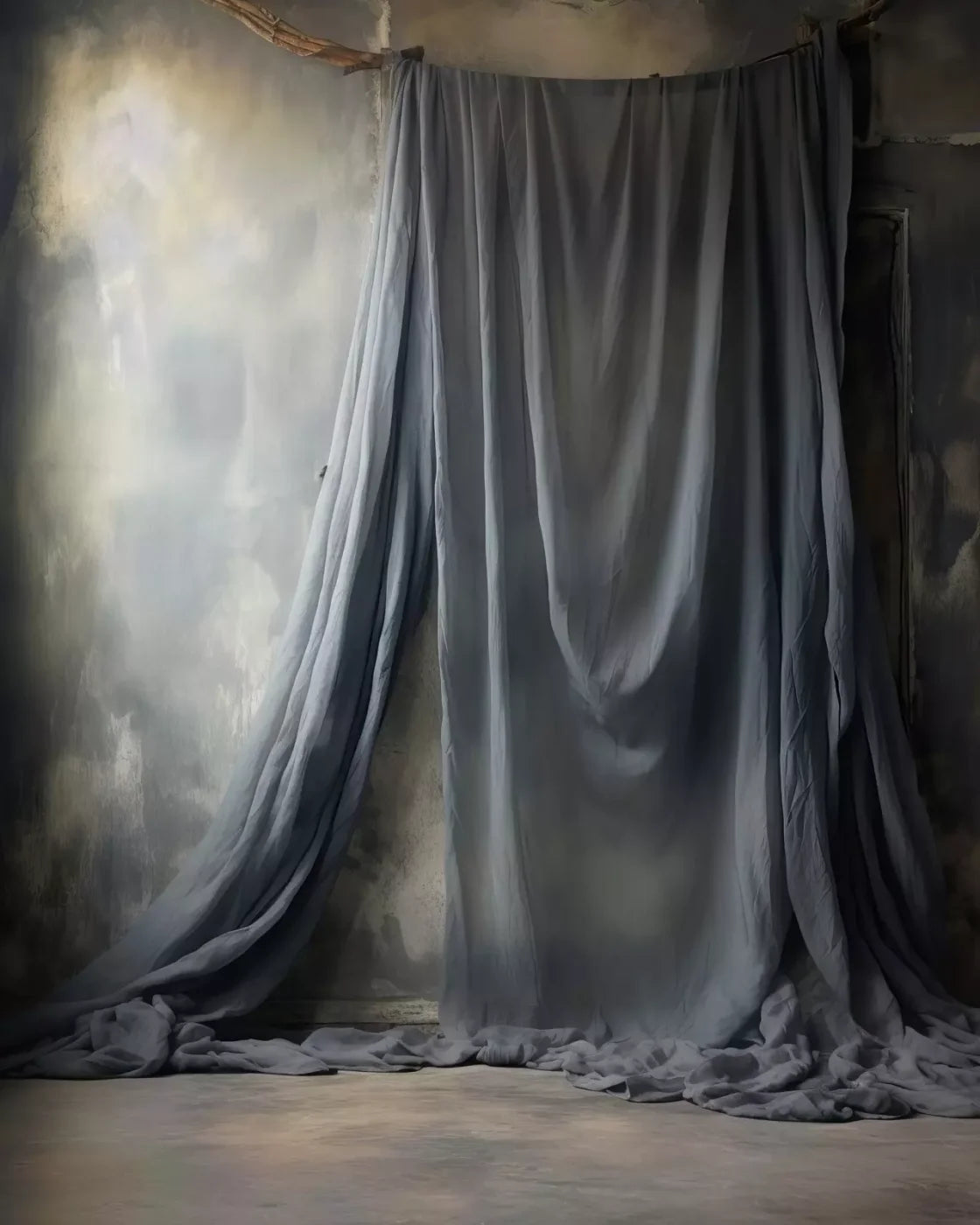 Chiffon Elegance Charcoal I 8’X10’ Fleece (96 X 120 Inch) Backdrop