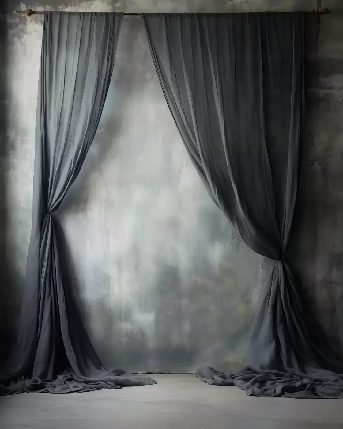 Chiffon Elegance Charcoal Ii 8’X10’ Fleece (96 X 120 Inch) Backdrop