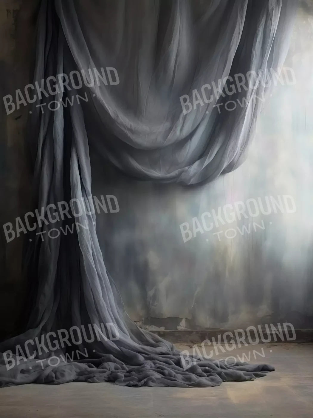 Chiffon Elegance Dark Charcoal 5X68 Fleece ( 60 X 80 Inch ) Backdrop