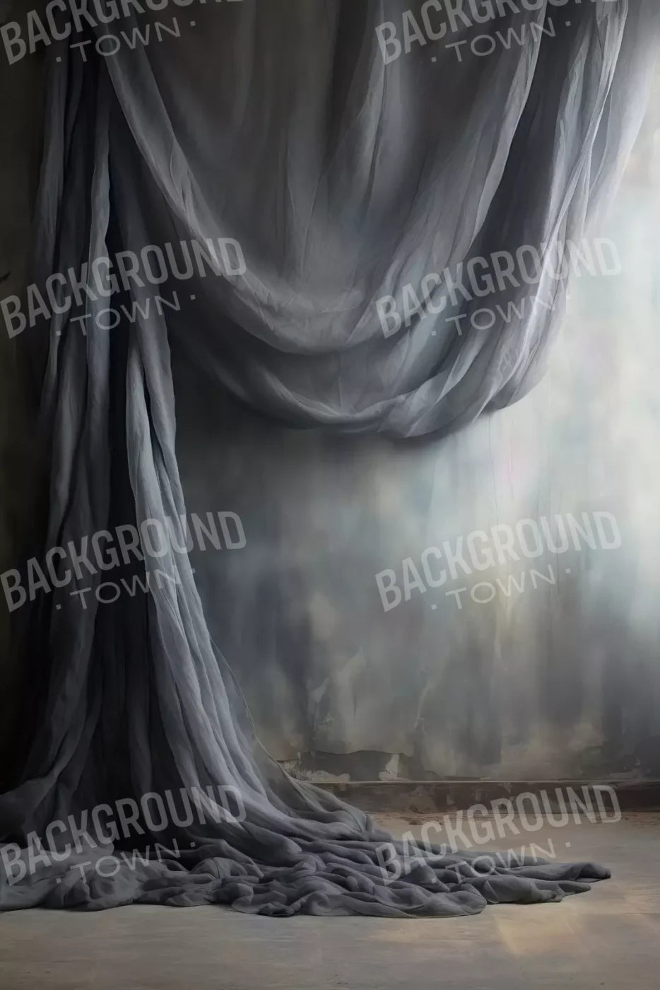 Chiffon Elegance Dark Charcoal 5X8 Ultracloth ( 60 X 96 Inch ) Backdrop