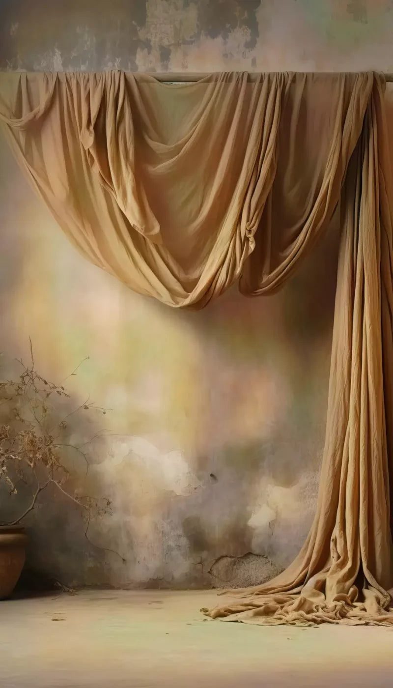 Chiffon Elegance In Taupe 8X14 Ultracloth ( 96 X 168 Inch ) Backdrop
