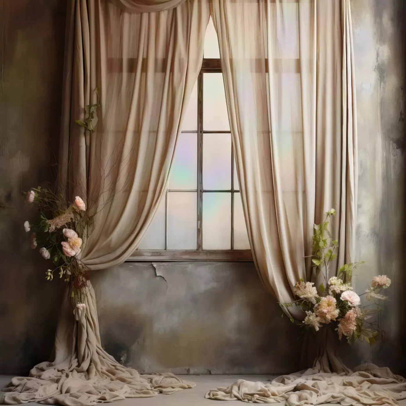 Chiffon Elegance In Taupe Ii 10X10 Ultracloth ( 120 X Inch ) Backdrop