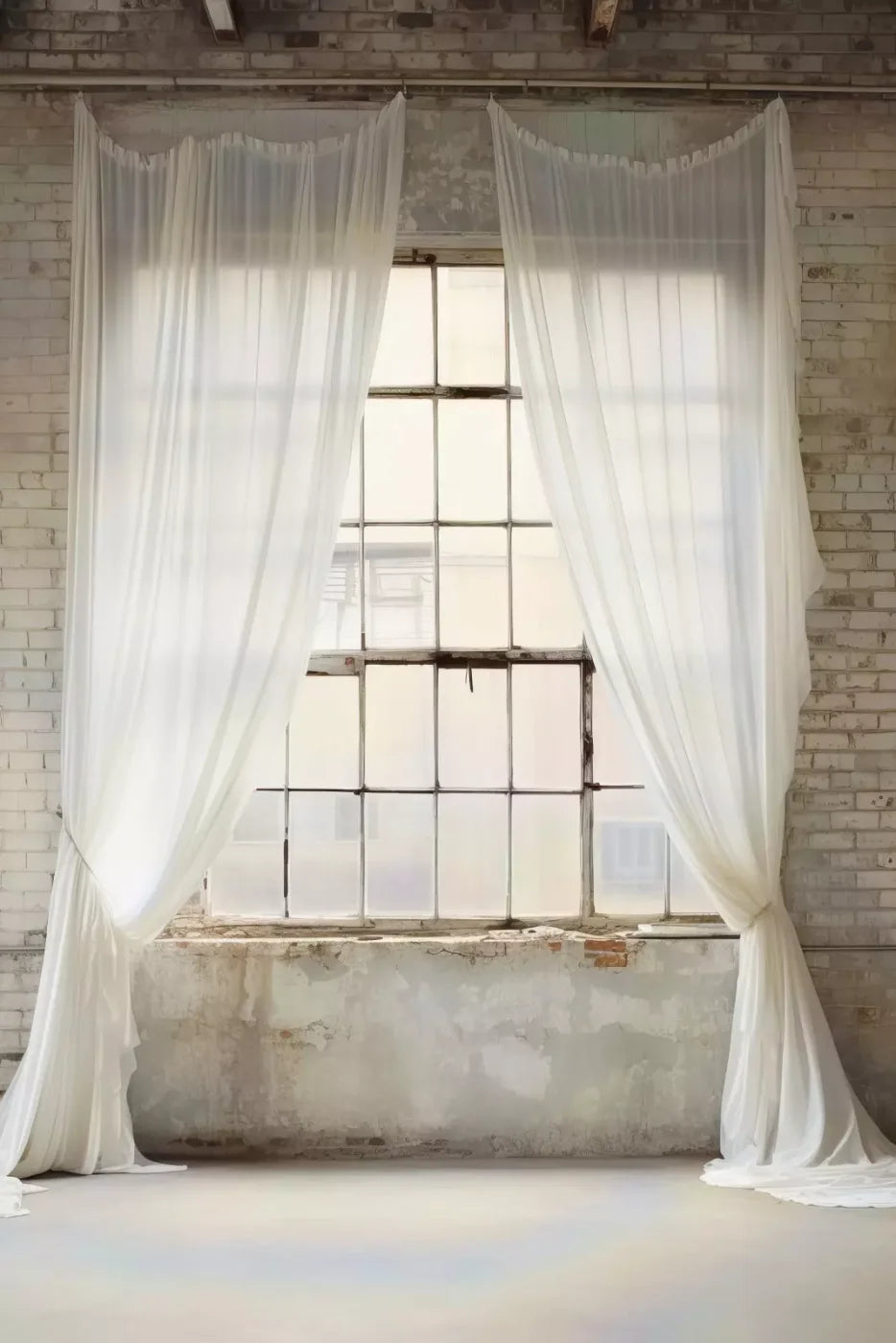 Chiffon Elegance In White 5X8 Ultracloth ( 60 X 96 Inch ) Backdrop