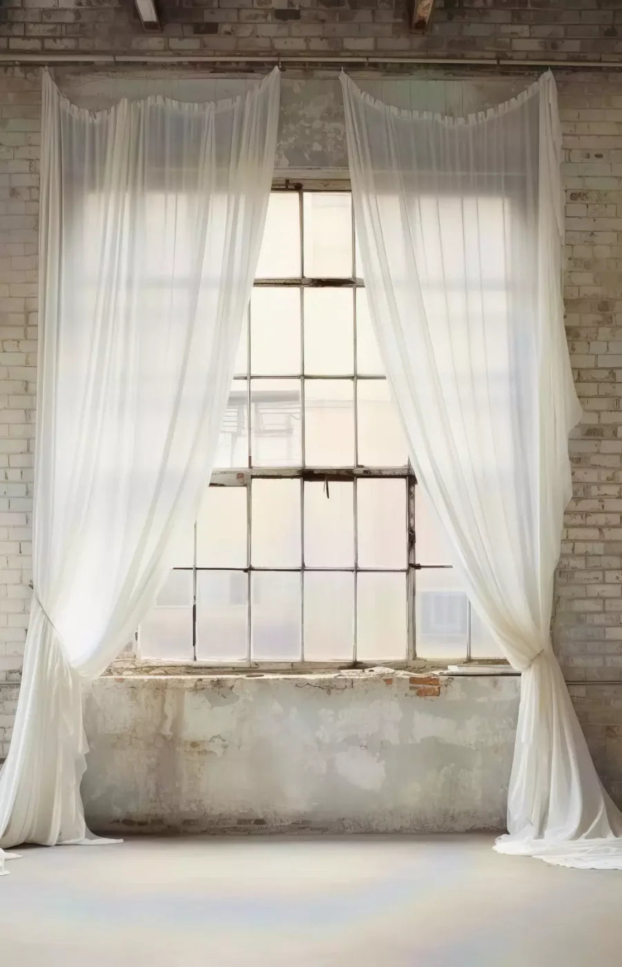 Chiffon Elegance In White 8X12 Ultracloth ( 96 X 144 Inch ) Backdrop