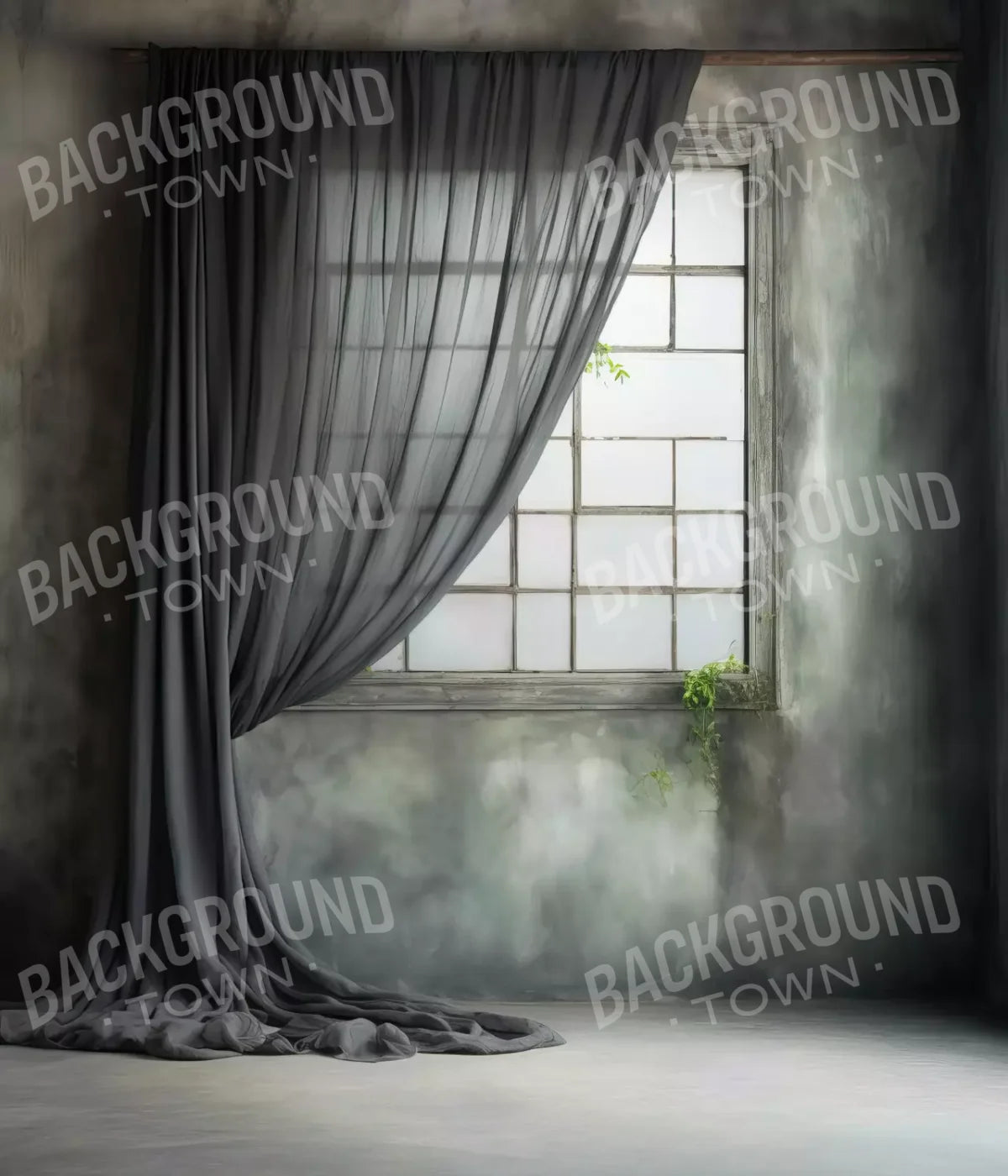 Chiffon Elegant Window Charcoal 10X12 Ultracloth ( 120 X 144 Inch ) Backdrop
