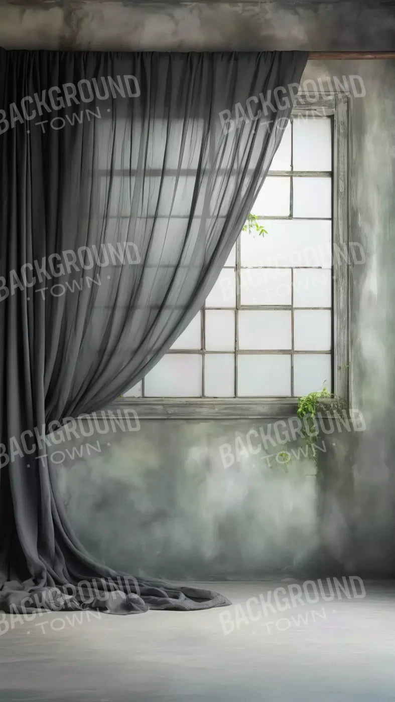 Chiffon Elegant Window Charcoal 8X14 Ultracloth ( 96 X 168 Inch ) Backdrop
