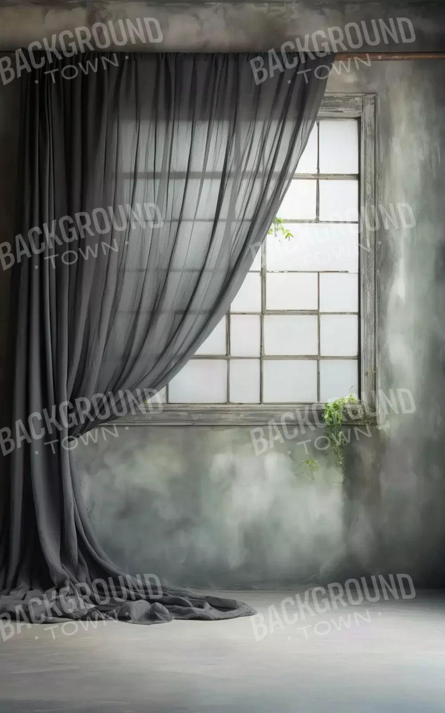 Chiffon Elegant Window Charcoal 9X14 Ultracloth ( 108 X 168 Inch ) Backdrop