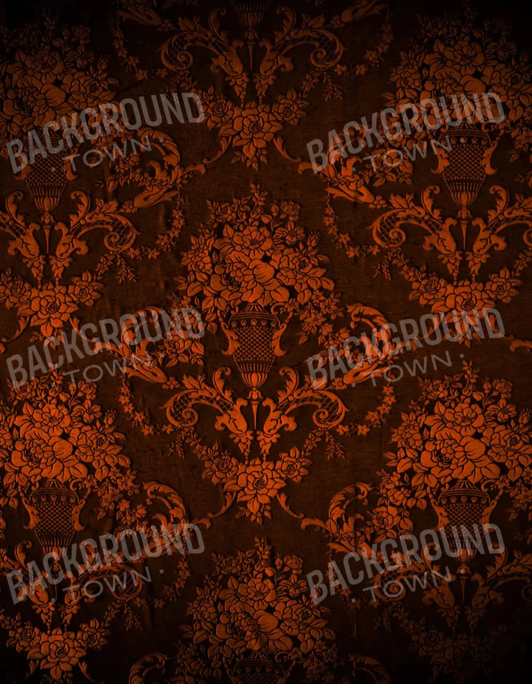Chocolate Damask 6X8 Fleece ( 72 X 96 Inch ) Backdrop