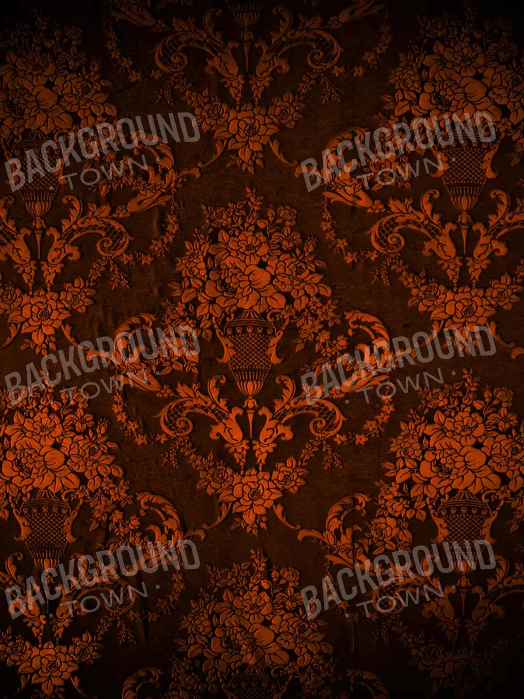 Chocolate Damask 8X10 Fleece ( 96 X 120 Inch ) Backdrop