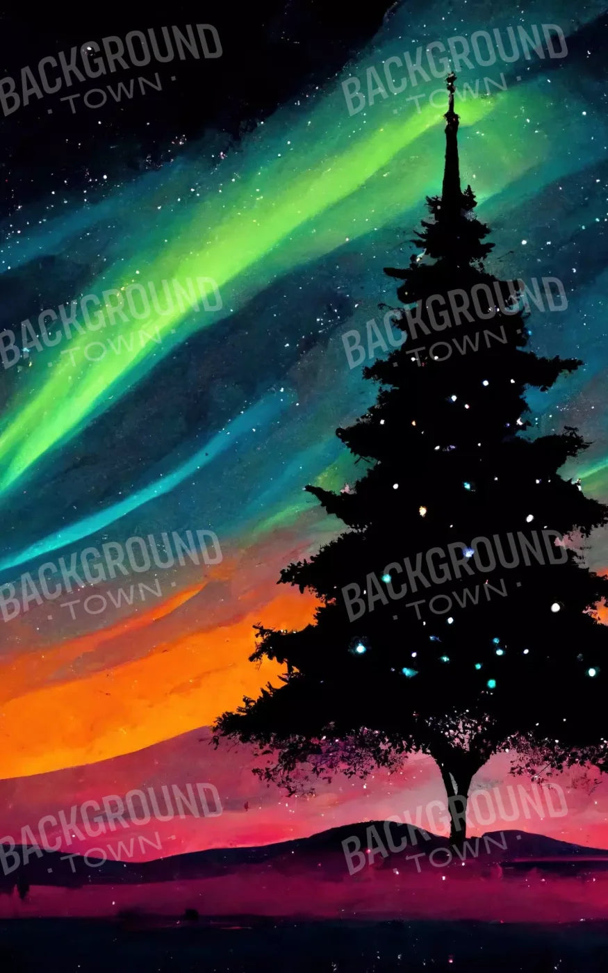 Christmas Aurora 10’X16’ Ultracloth (120 X 192 Inch) Backdrop