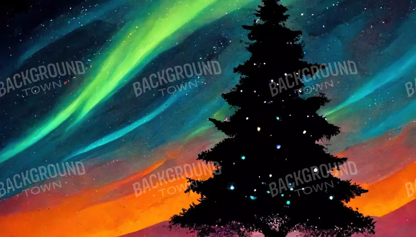 Christmas Aurora 14’X8’ Ultracloth (168 X 96 Inch) Backdrop