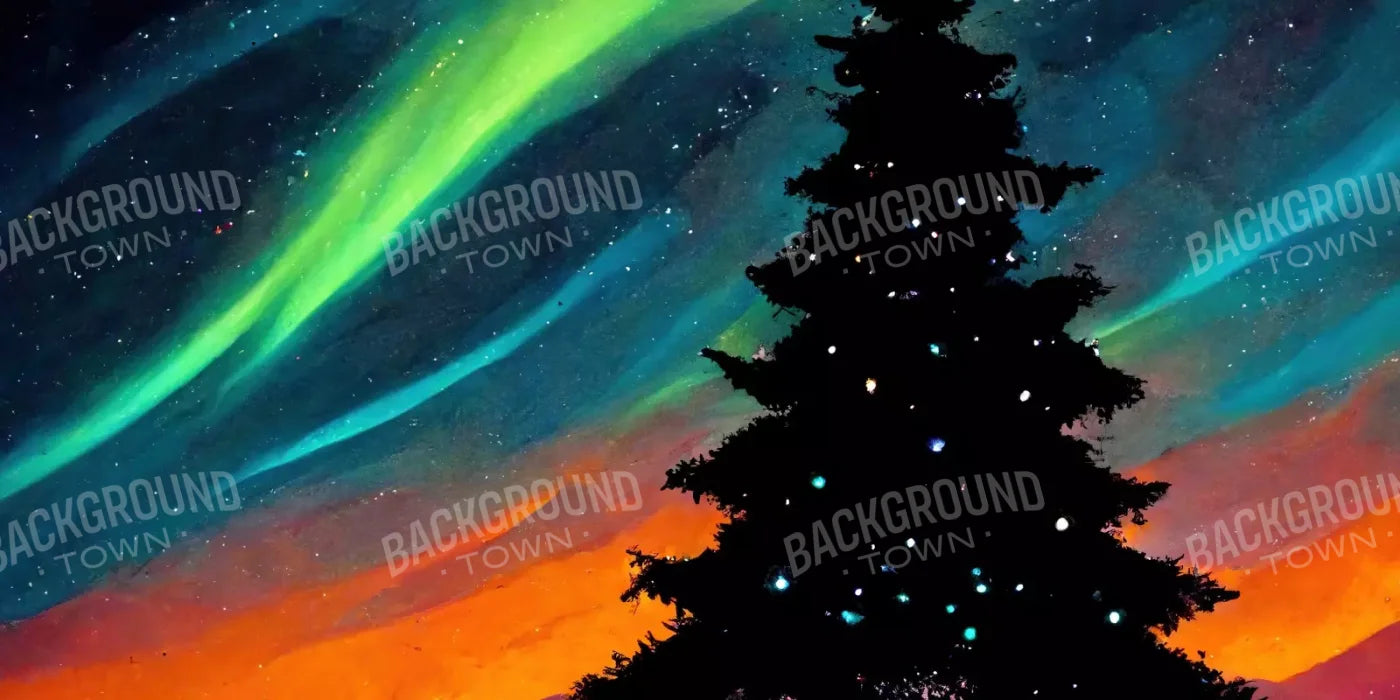 Christmas Aurora 16’X8’ Ultracloth (192 X 96 Inch) Backdrop