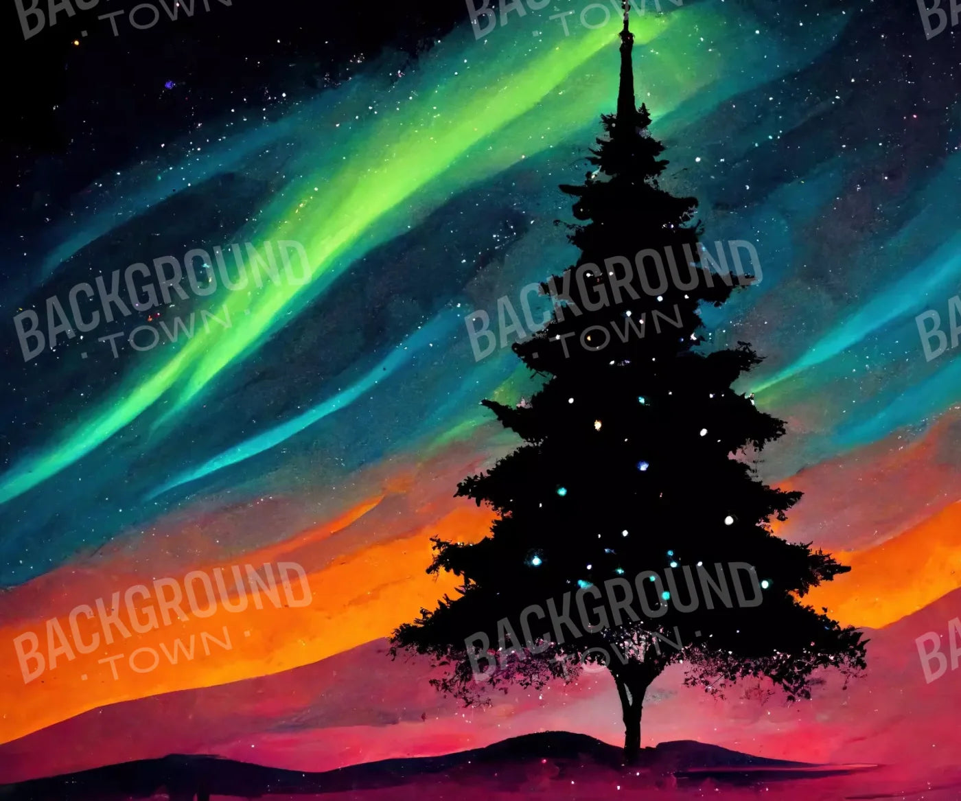 Christmas Aurora 5’X4’2 Fleece (60 X 50 Inch) Backdrop