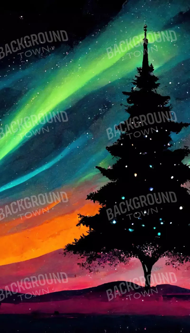 Christmas Aurora 8’X14’ Ultracloth (96 X 168 Inch) Backdrop