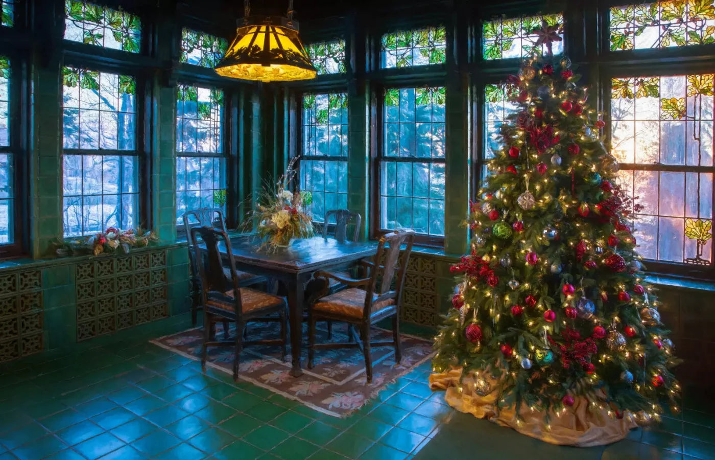 Christmas Breakfast 12X8 Ultracloth ( 144 X 96 Inch ) Backdrop
