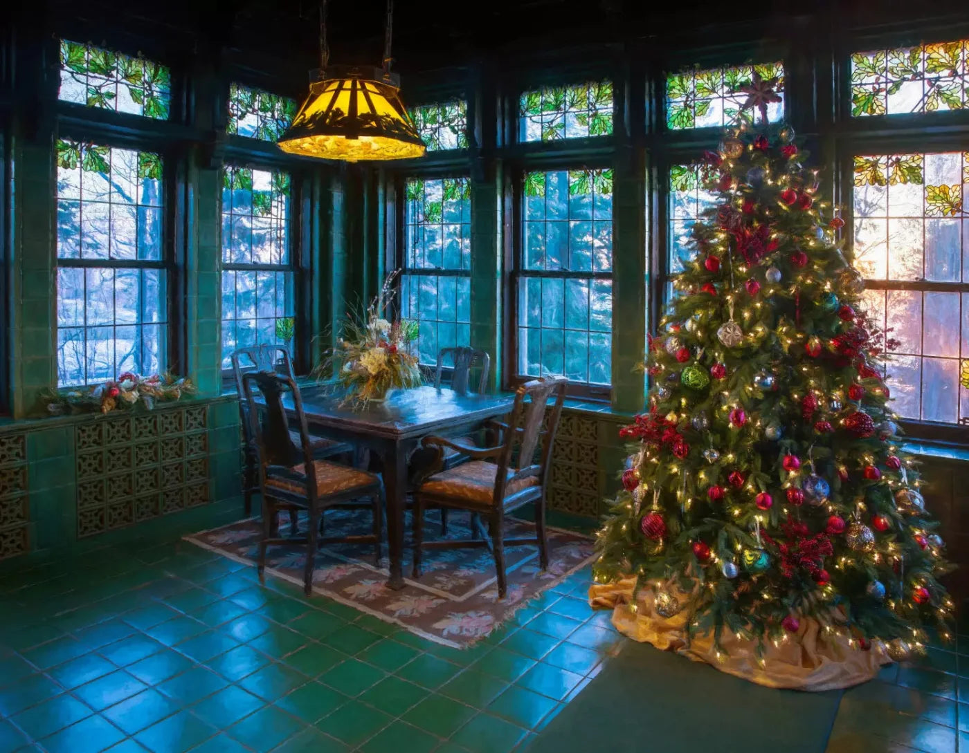 Christmas Breakfast 8X6 Fleece ( 96 X 72 Inch ) Backdrop