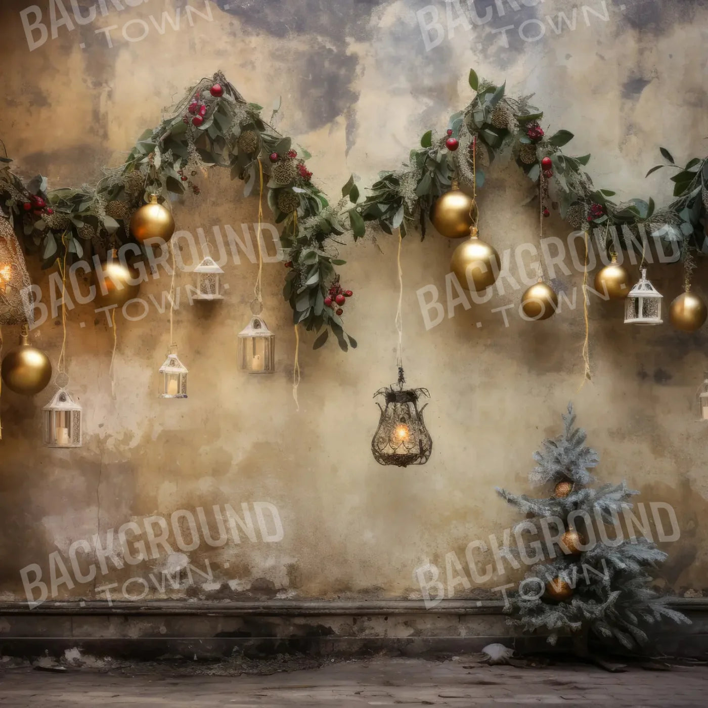 Christmas Decay 8’x8’ Fleece (96 x 96 inch) Backdrop