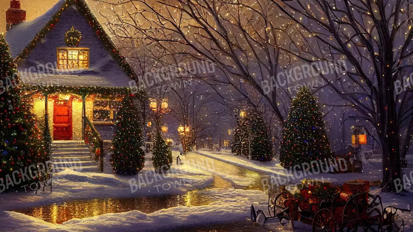 Christmas Eve 14X8 Ultracloth ( 168 X 96 Inch ) Backdrop