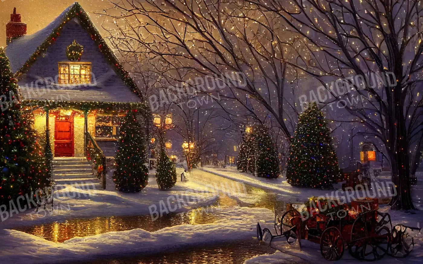Christmas Eve 14X9 Ultracloth ( 168 X 108 Inch ) Backdrop