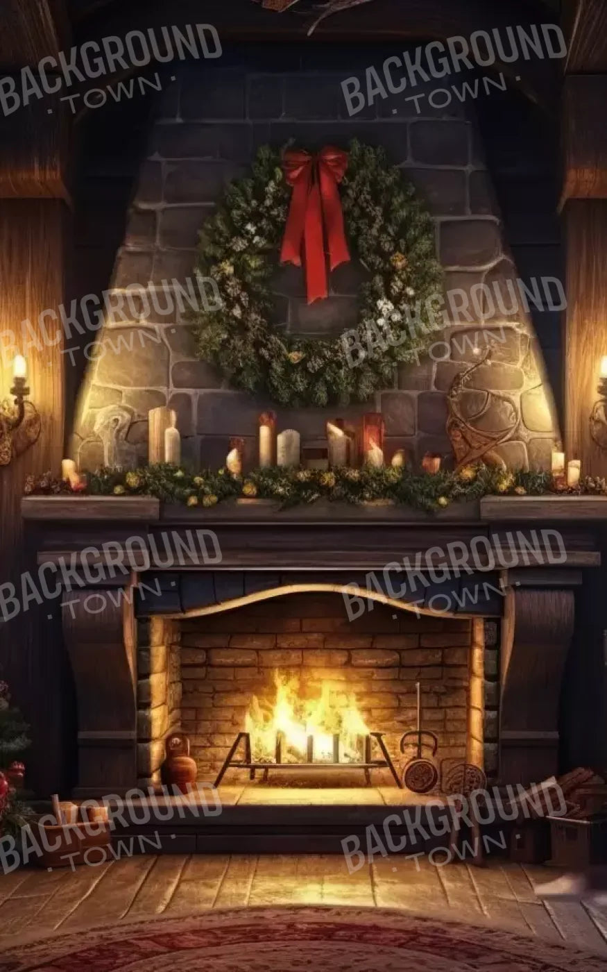 Christmas Eve Cabin I 5’X8’ Ultracloth (60 X 96 Inch) Backdrop