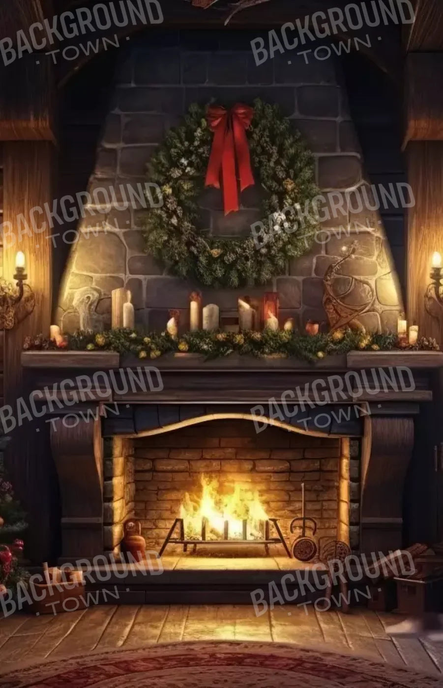 Christmas Eve Cabin I 9’X14’ Ultracloth (108 X 168 Inch) Backdrop